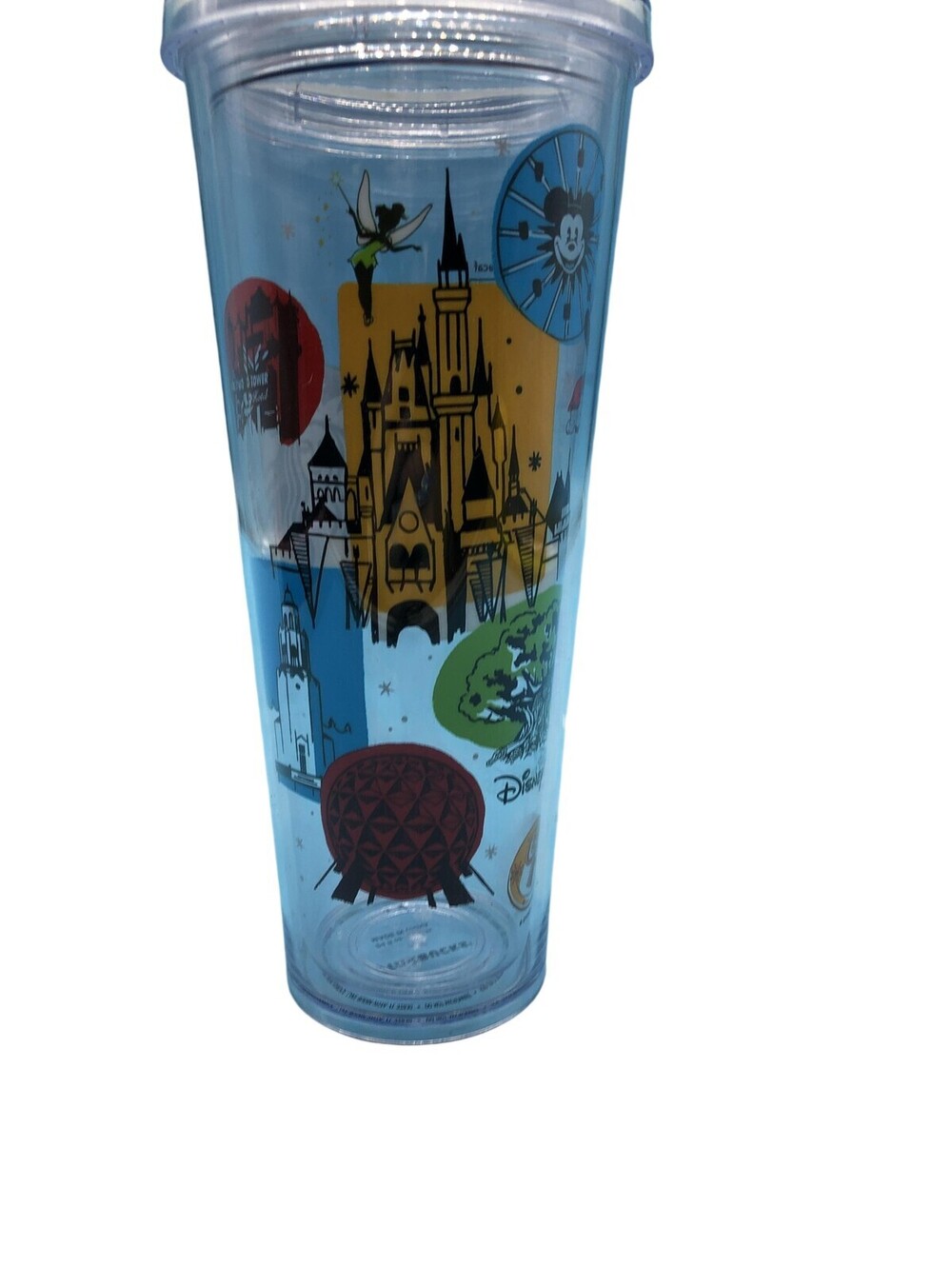 Starbucks Disney Parks Tumbler Multicolor Plastic 24oz Castle Icons Cup